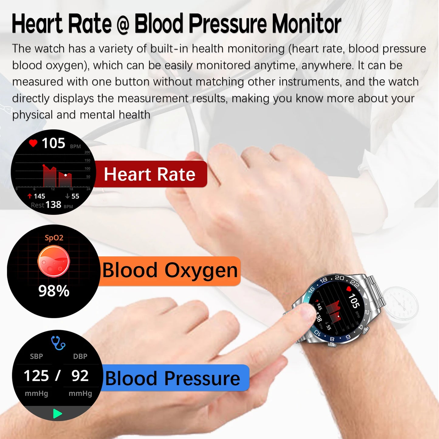 2024 New Smartwatch Bluetooth Call Real-time Heart Rate Sleep Monitor Sport Women Smart Watch Men Speedometer For Android IOS