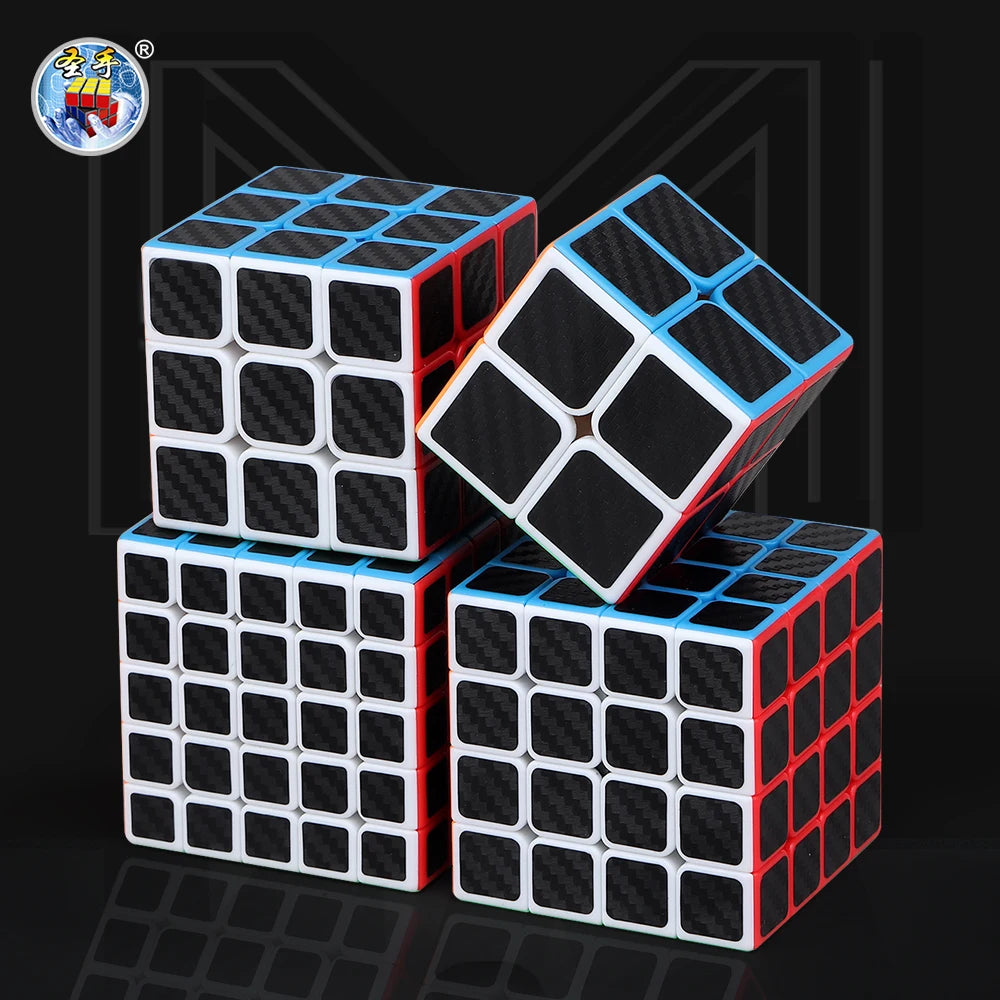 SENGSO Speed Cube 2x2 3x3 4x4 5x5 Carbon Fiber Sticker Magic Cubo Profession Puzzle High Quality Kid's Fidget Toys
