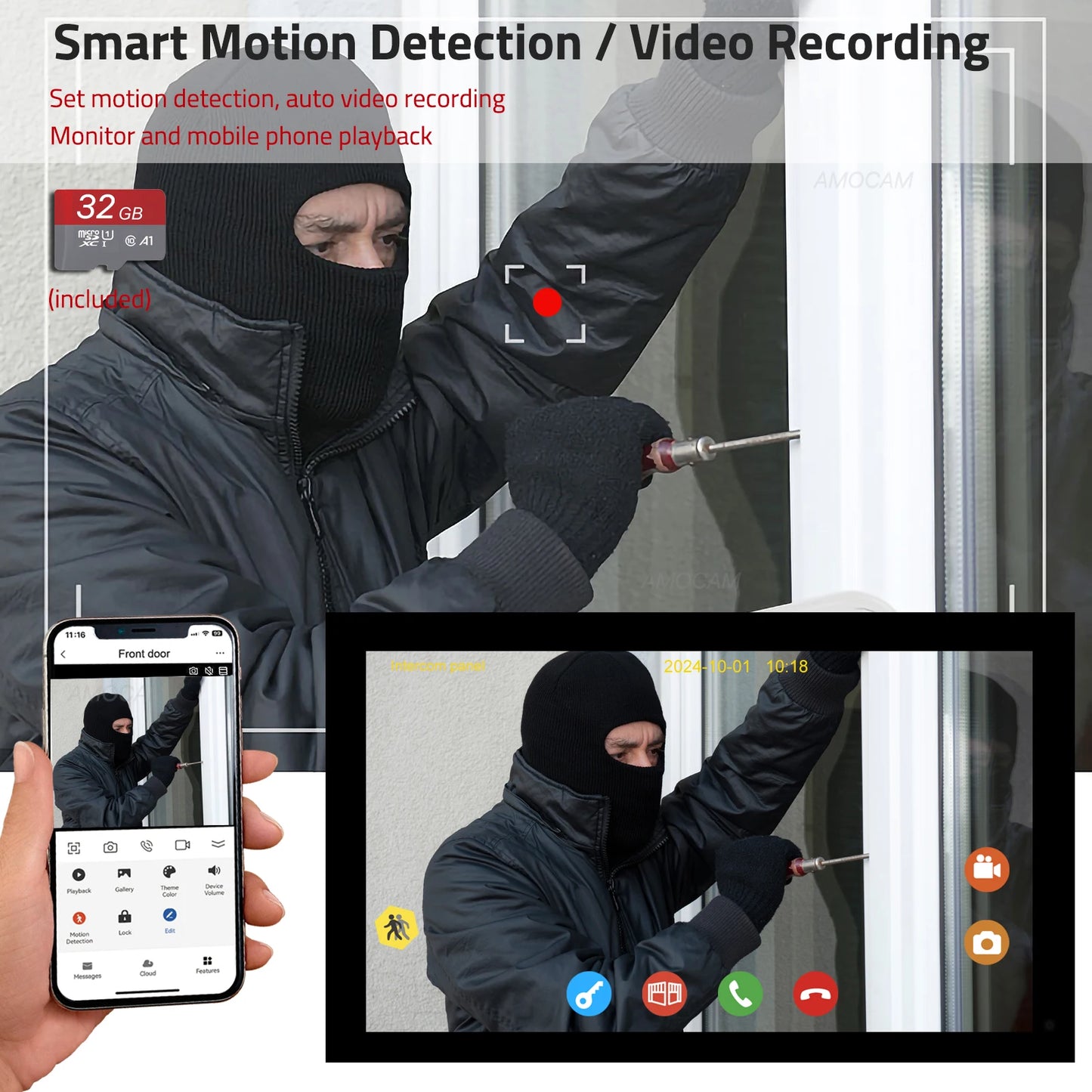 2 Wire Digital Video Intercom System 10.1 Inch Wireless WIFI Monitor 1080P Doorphone Camera Video Doorbell Card Tuya App Unlock