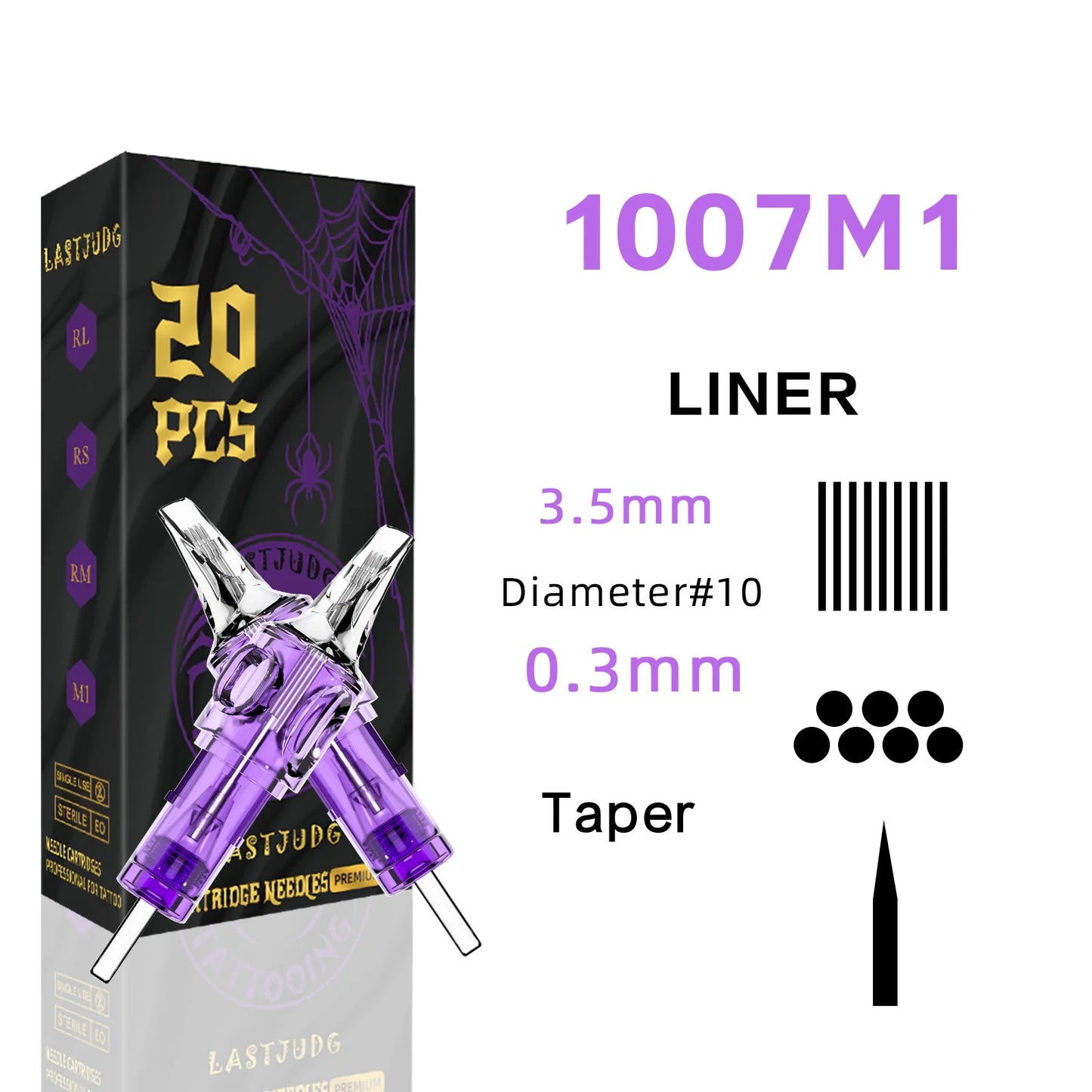 LASTJUDG Tattoo Needles 20PCS Disposable Tattoo Needles RL RS M1 RM Permanent Makeup Tattoo Cartridge Needle For Tattoo Pen