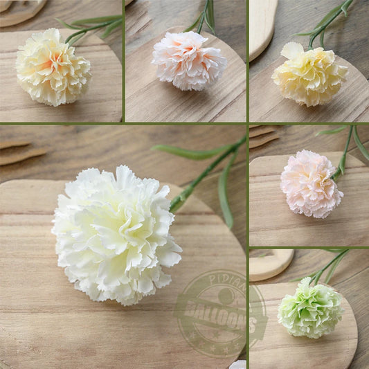41.5cm 1/6/10pcs Artificial Carnation Flower Bouquet Silk Flowers Fake Plant For Mother's Day Home Party Decoration