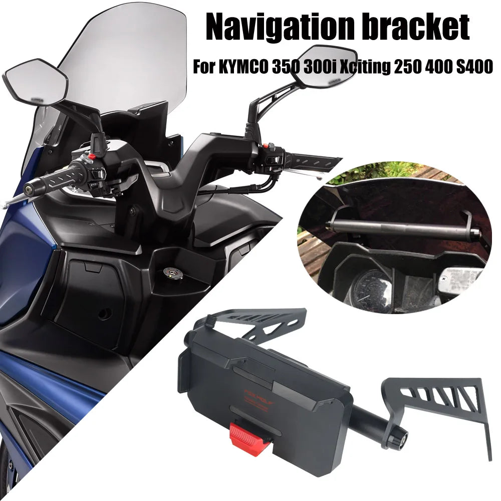 USB Charger Phone Holder Stand Bracket for KYMCO Down Town 350 300i Xciting 250 400 s400 Motorcycle GPS Navigation Plate