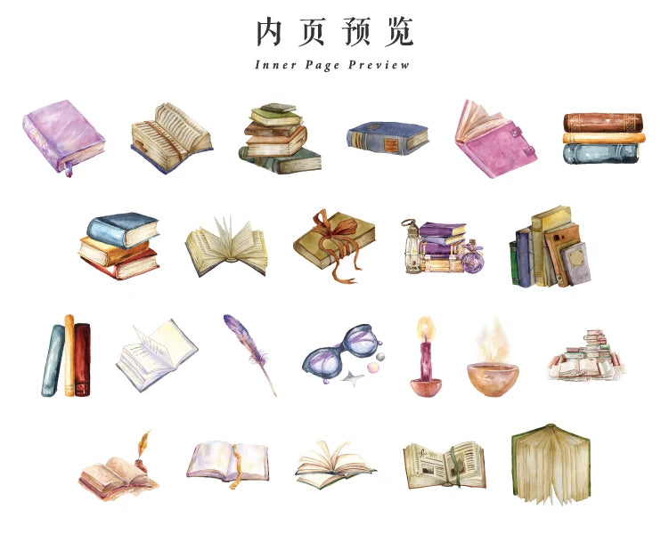 46 sheets Mini Box Packaged Stickers Collection Handbook Pattern Collage DIY Sticker Sticker Book