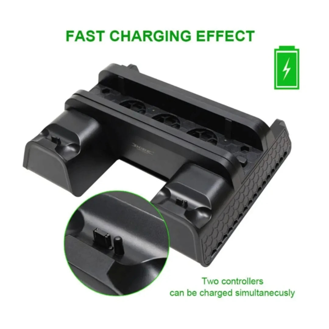 Cooling Stand For PS4 Slim Pro With Controller Charging Station Handle Charger Dock With Discs Slot Game Card For PlayStation 4