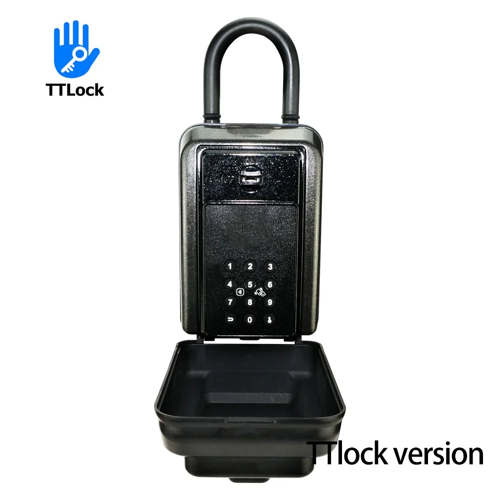 Tuya/TTlock Smart Key Lock Box Fingerprint Wall Mounted Aluminum Alloy Key Safe Box Waterproof With Code Key Storage Lock Box