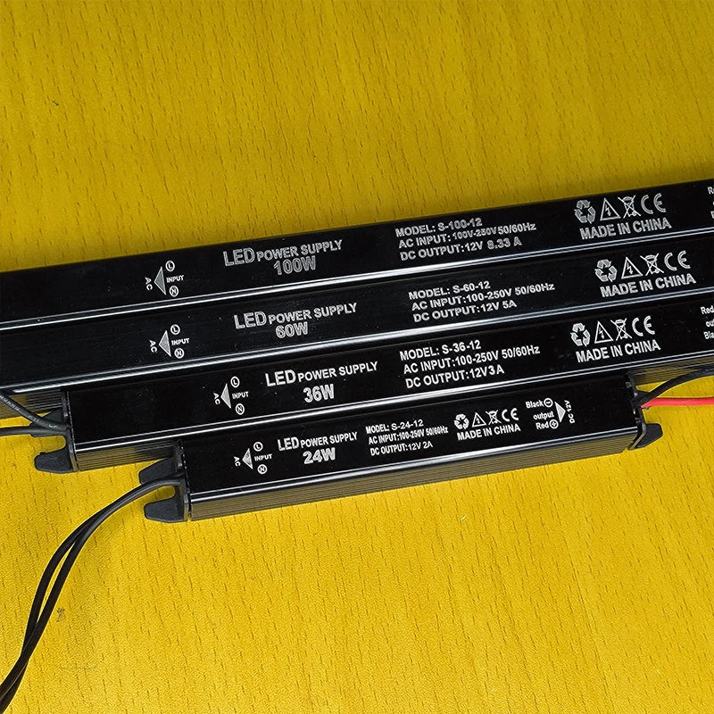 DC 24V 12V LED Thin Power Supply Lighting 1/2/PCS Transformer AC120-240V 24W 36W 60W 100W For LED Light Driver Adapter
