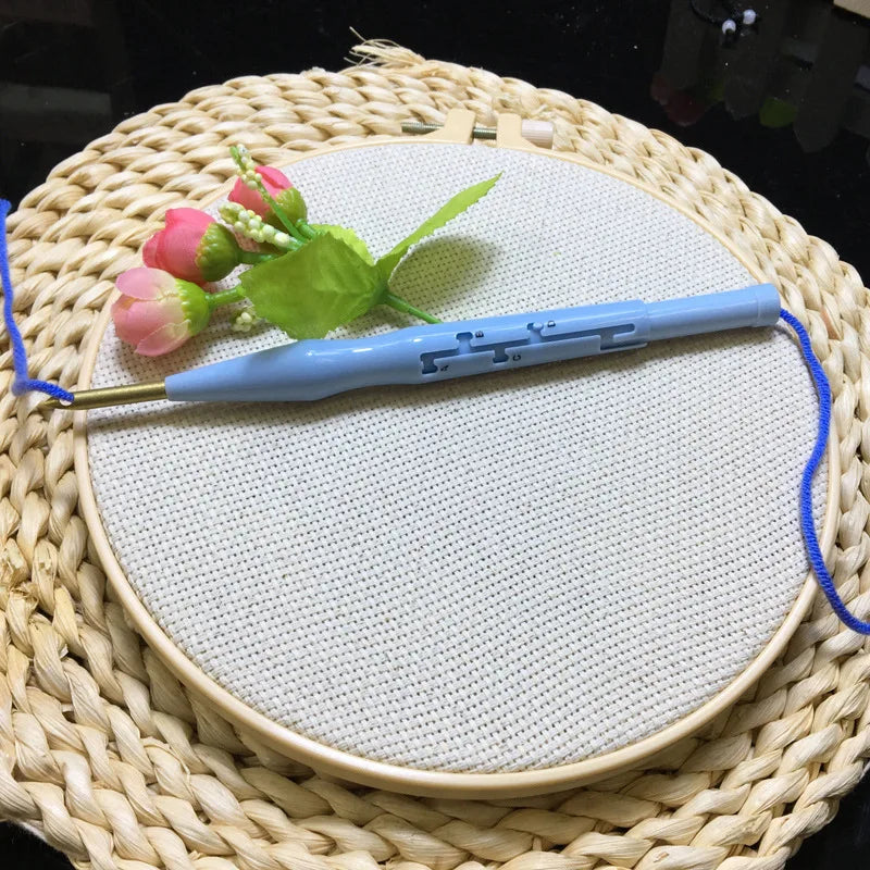 Punch Needle Embroidery Kits For Adults Scenery DIY Craft Yarns Embroidery Set for Beginner Cross Stitch Home Painting Decor