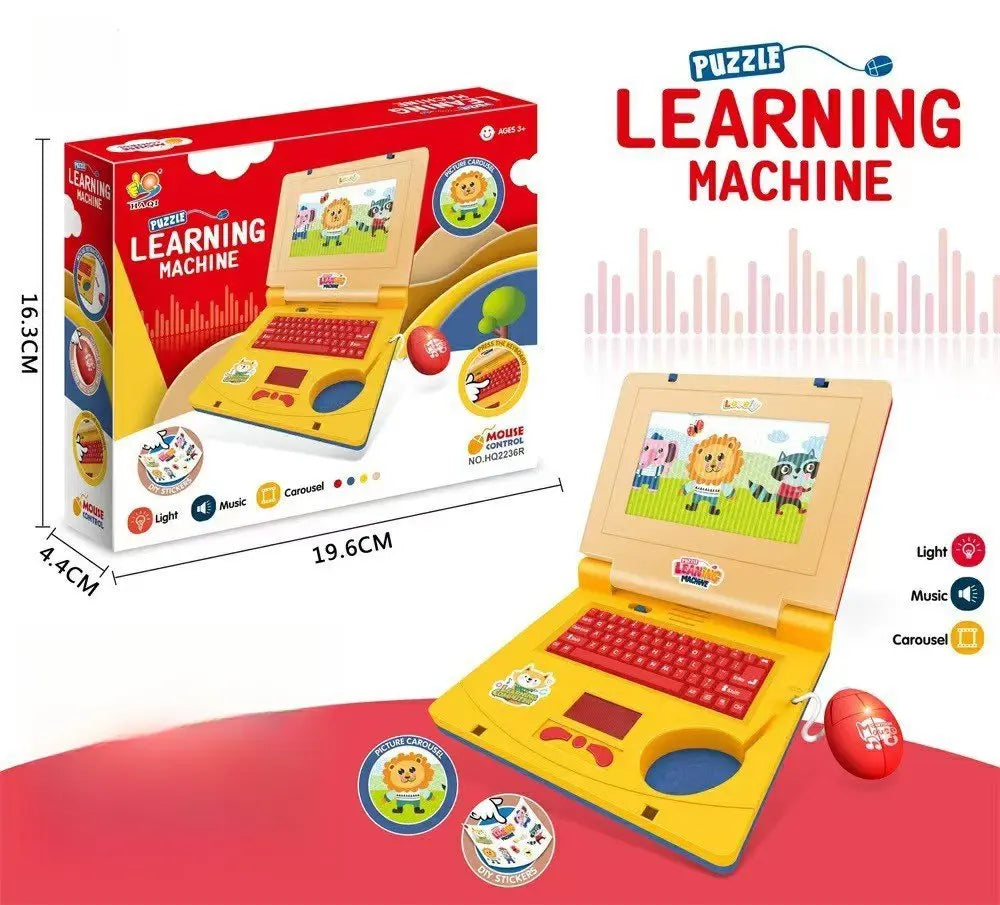 Mini Notebook Musical Toy Laptop Portable Integrated Toddler Puzzle Learning Machine Fake Computer Enlightening Birthday Gifts