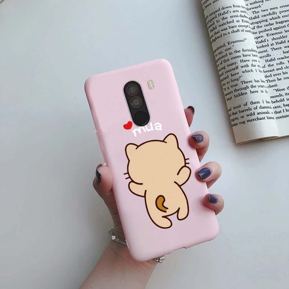 For xiaomi Pocophone F1 Case Poco F1 Cute Cat Cartoon Cover Silicone Soft TPU Phone Case For xiaomi Pocophone F1 Global F 1 Case