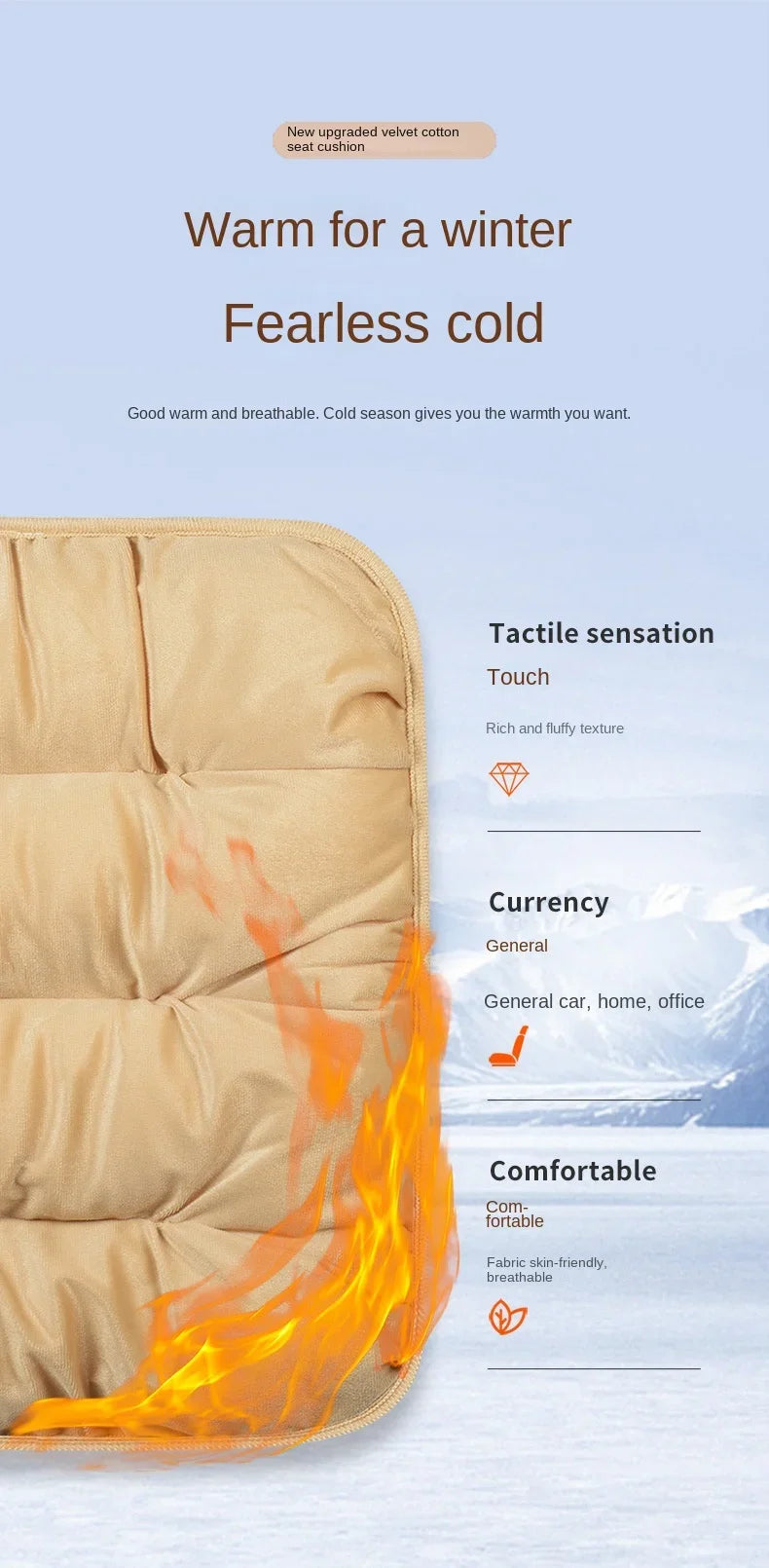 Winter Car Seat Cover with Back Pad Warm Slip-resistant Car Seat Cushion Chair Protector Universal for Suv Pick-Up Truck Sedan