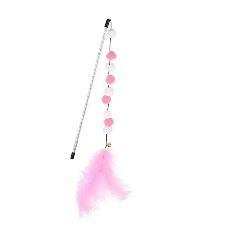 Kitten Cat Teaser Interactive Toy Rod With Bell And Feather Toys For Cats Teaser Interactive Toy Rod Pet Cats Toys Stick