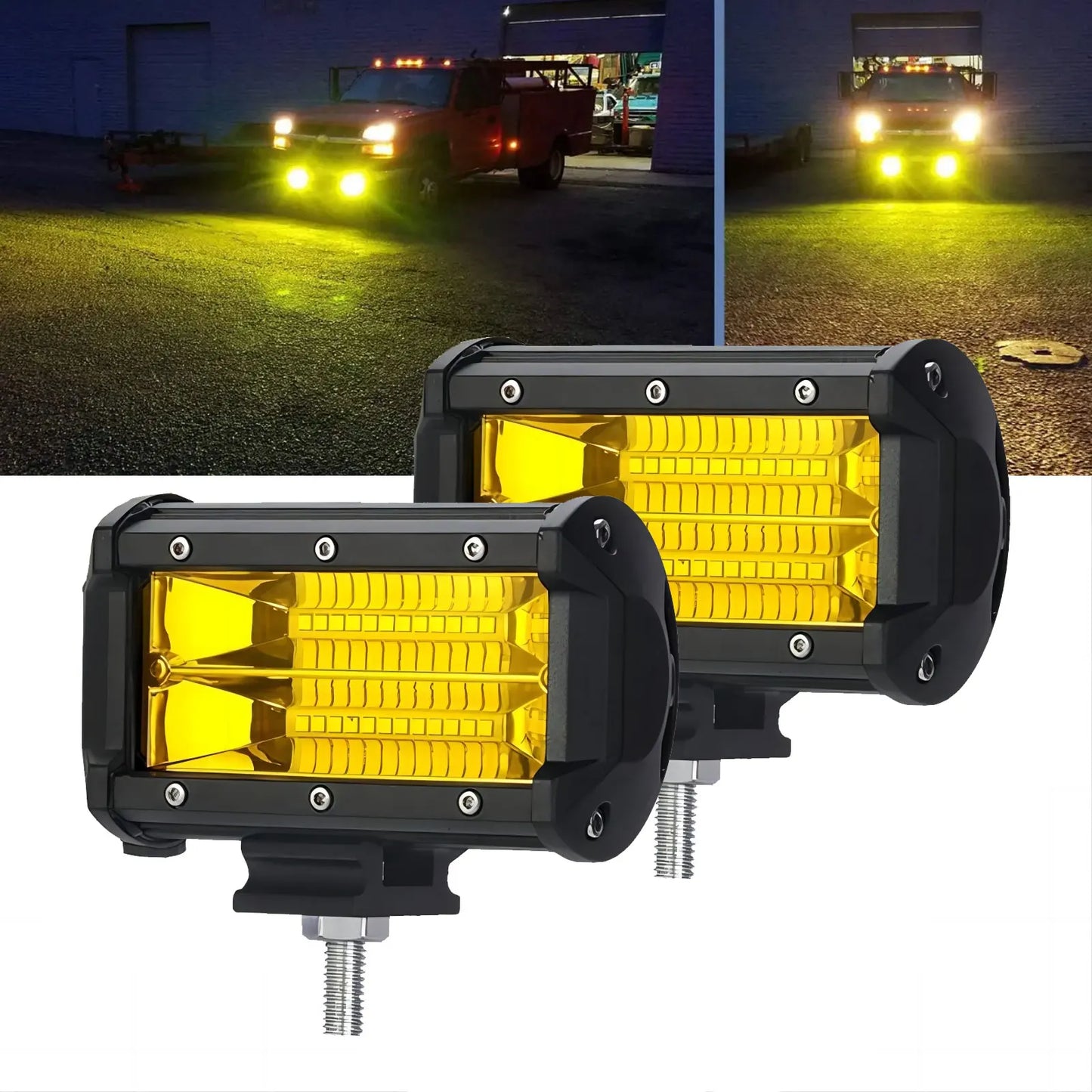 5inch Yellow LED Bar Offroad 12V 24V Spotlight Amber LED Work Light Bar for ATV 4X4 Truck Moto Boat Car LED Driving Fog Lights