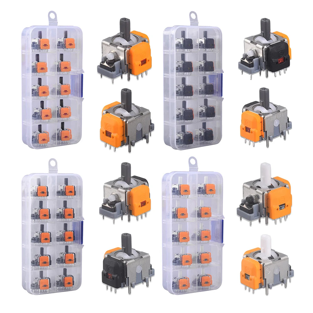 10Pcs 3D Hall Effect Joystick High Precision No Drifting Thumbsticks Module Repair Parts Adjustable for PS4/5 for XBox/Switch