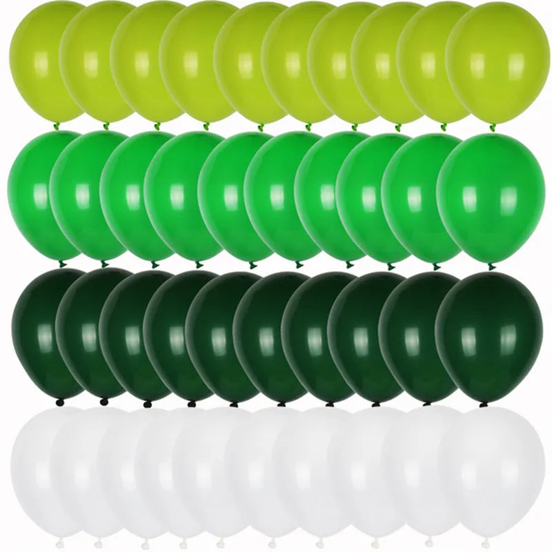 40pcs Retro Dark Green Balloons Set Confetti Balloon Jungle Safari Animal Birthday Party Decorations Kids Boy Baby Shower Favors