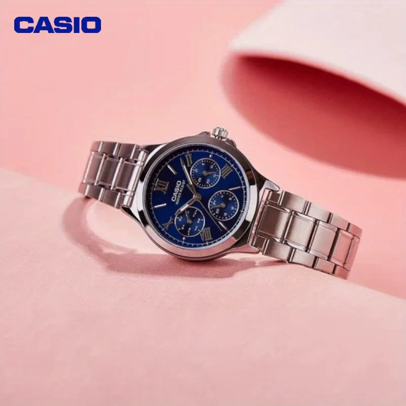 Casio LTP-V300D Watch Three Eye Waterproof Fashion Leisure Business Simple Commuting Quartz Women's Watch Gifts to Girlfriend