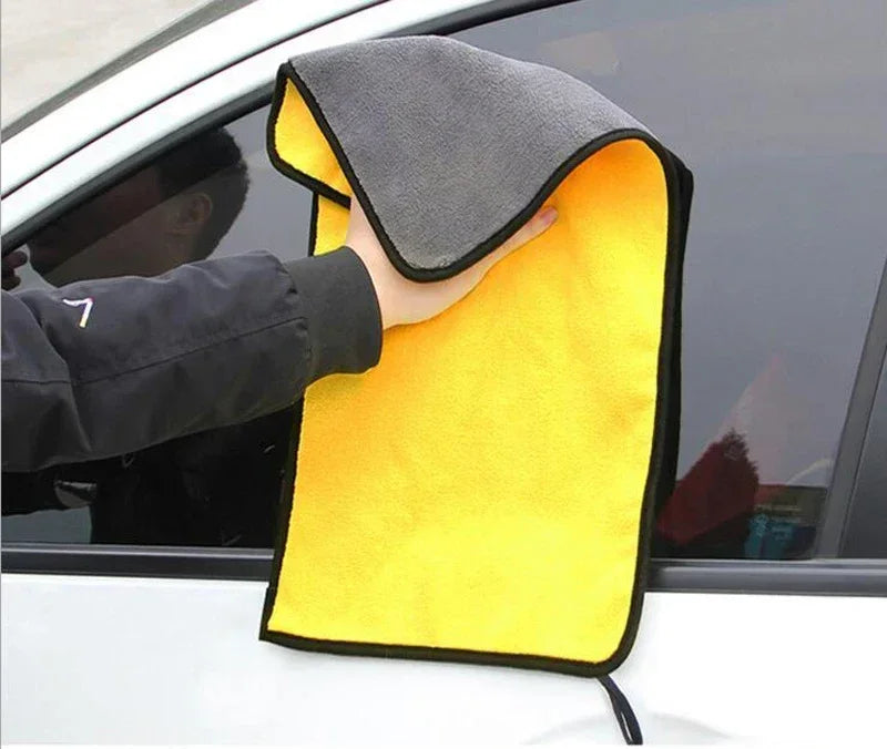 1/5Pcs 30X60cm Car Microfiber Cleaning Towels Thicken Double Layer Soft Drying Cloth Towel Car Care Detailing Towel Wash Rags