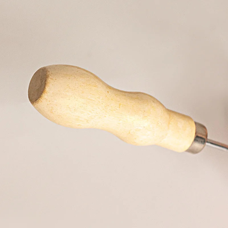 1PC/8PCS Awl Pricker Hole Maker Tool Punch Sewing Stitching Leather Craft Wooden Handle
