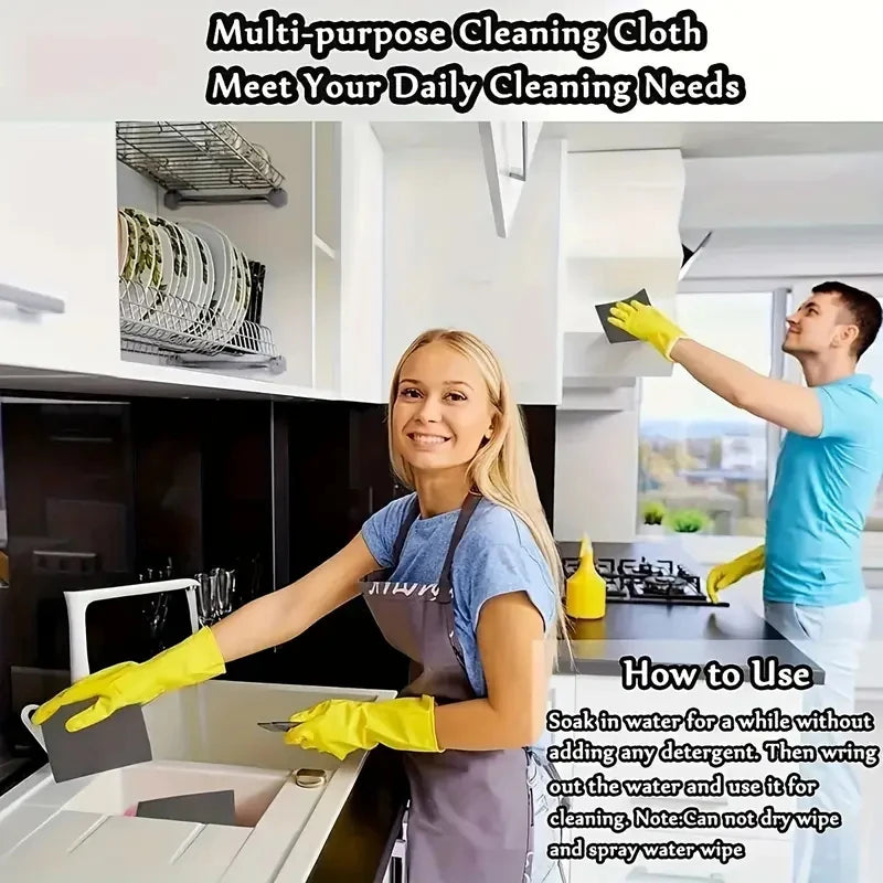 Magic Glass Cleaning Cloth-Thickened Streak-Free Towel, Reusable Dual-Sided Eraser for Kitchen Windows, No Watermark Home Tool