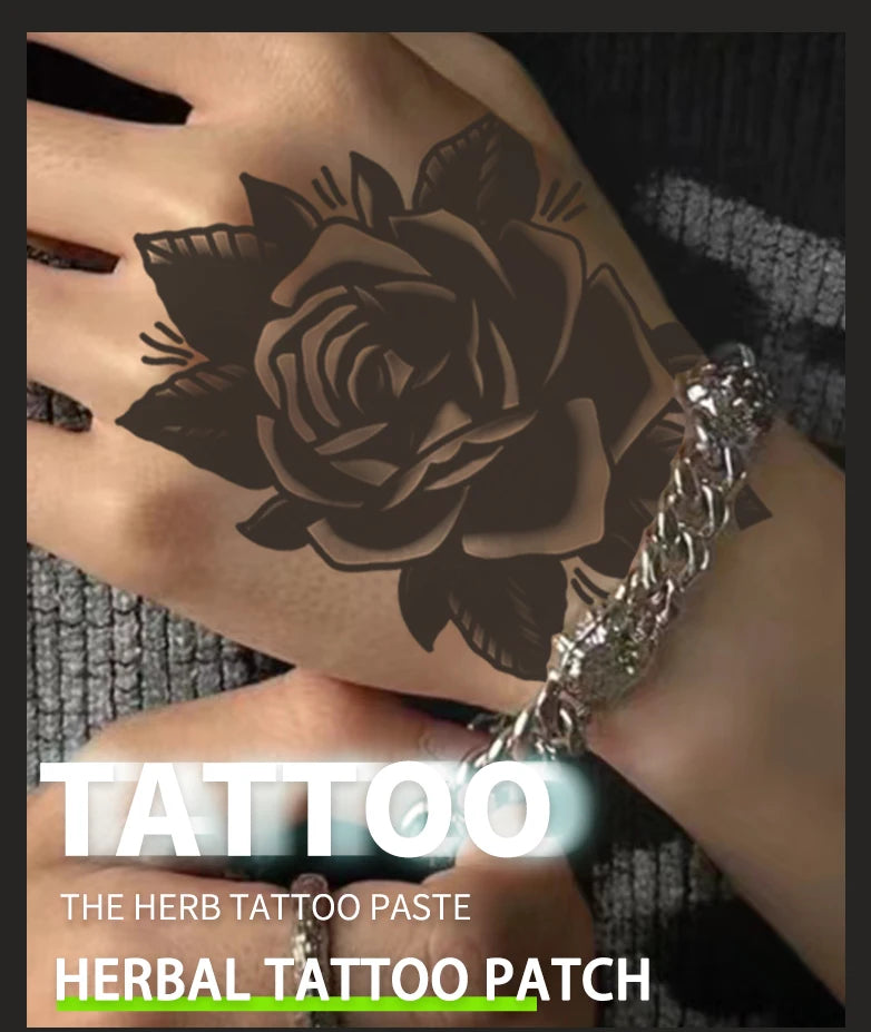 Rose, cool temporary tattoo stickers, durable waterproof, semi permanent herbal tattoo stickers