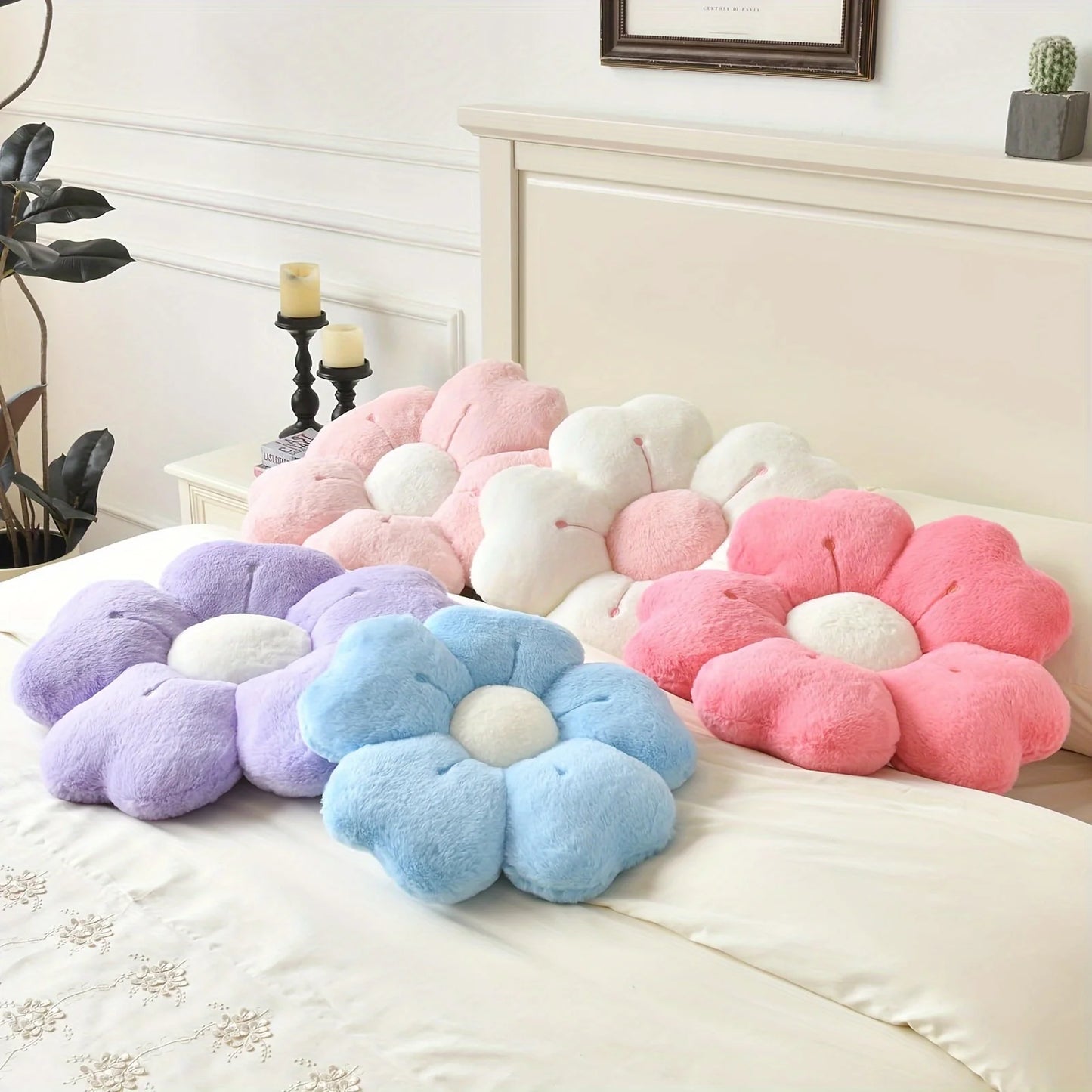 Flower-Shaped Plush Throw Pillow - Comfortable and Cute Mattress and Sofa Decor Cushion, Chair Cushion  floor cushion
