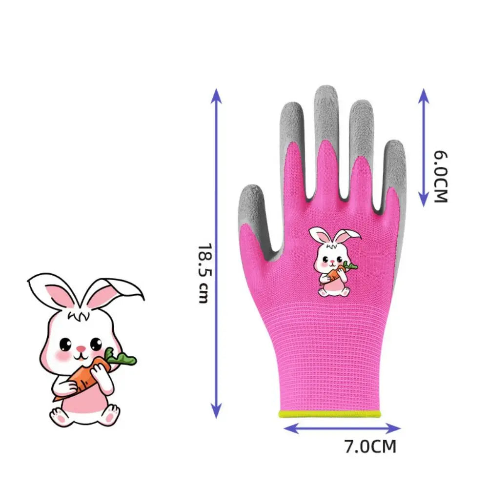 Kids Durable Waterproof Garden Work Gloves Non-Slip Children Safety Yard Work Gloves Portable Garden Supplies Gardening Gloves