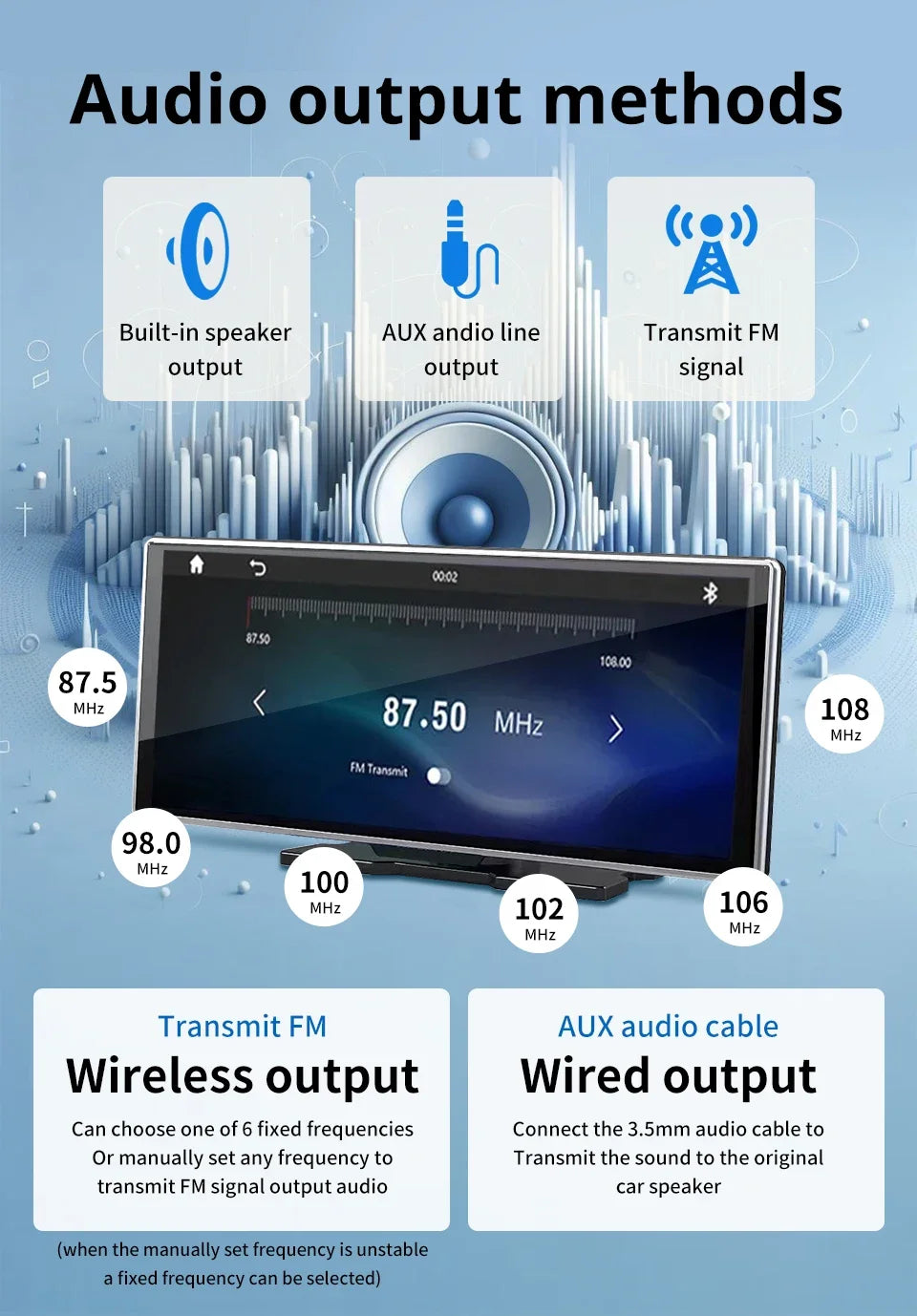 Acodo 11.26 Inch IPS Carplay Android Auto 2in1 Car Radio Multimedia WIFI Video Player  compatible with Apple and Android devices