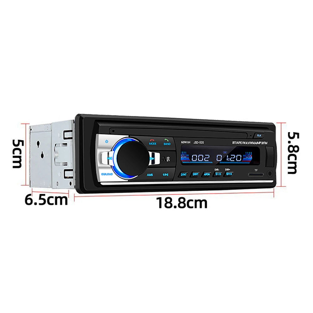 (Factory Direct Sales) Car Mp3 Player Stereo 60W*4 12v/24v Car Truck Usb/Tf/Fm/Aux Bluetooth Audio Radio