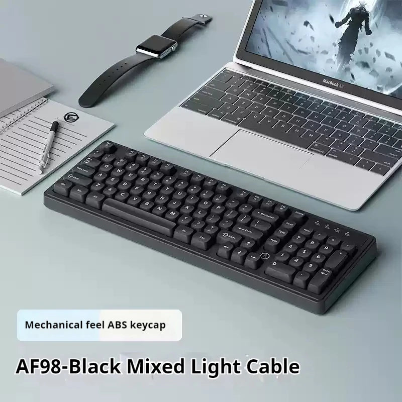Ajazz Af98 Wireless Bluetooth Three-Mode Keyboard E-Sports Game Special Mechanical Touch Typing Office Computer Wired Keyboard