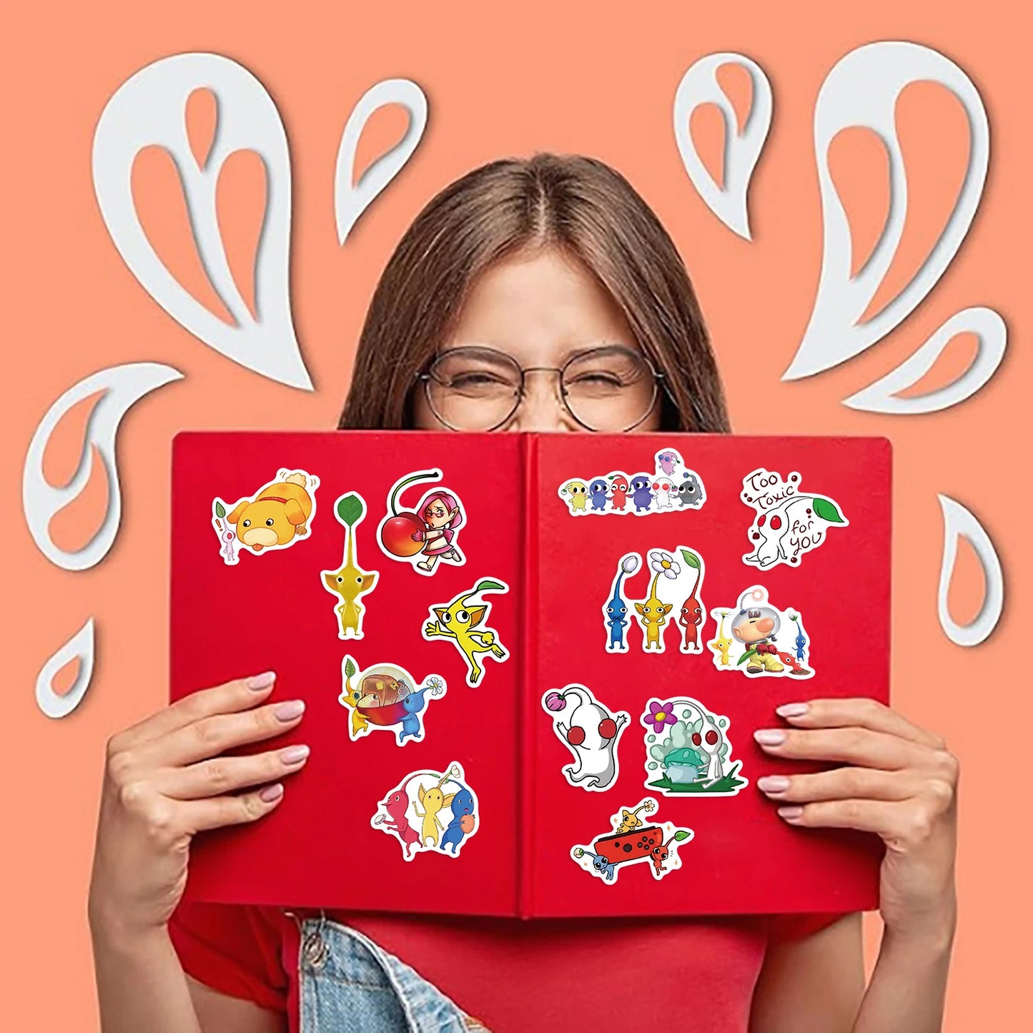 50pcs Cute Cartoon Pikmin Game Stickers for Kids Toys Waterproof Graffiti Laptop Skateboard Car Cool Anime Stickers Decals