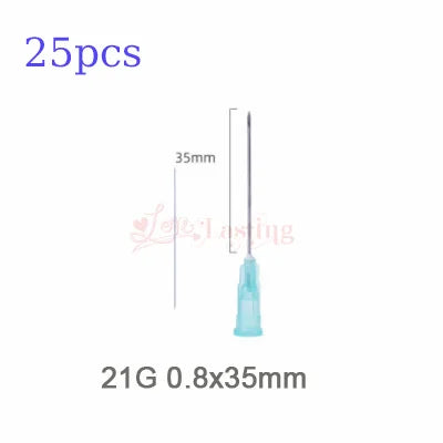 25pcs 18G 25G 27G 30G 31G 32G 34G Disposable Sharp Needle for Hyaluronic Acid Sterile Stainless Steel Tattoo Needles