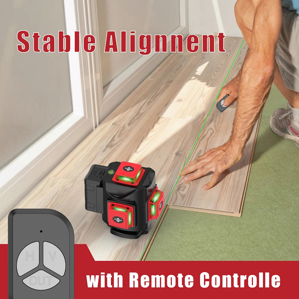 WEIDDW 4D 16 Lines 360°Self-leveling Laser Levels withTripod and Suitcase Horizontal And Vertical Professional Laser Level Tool