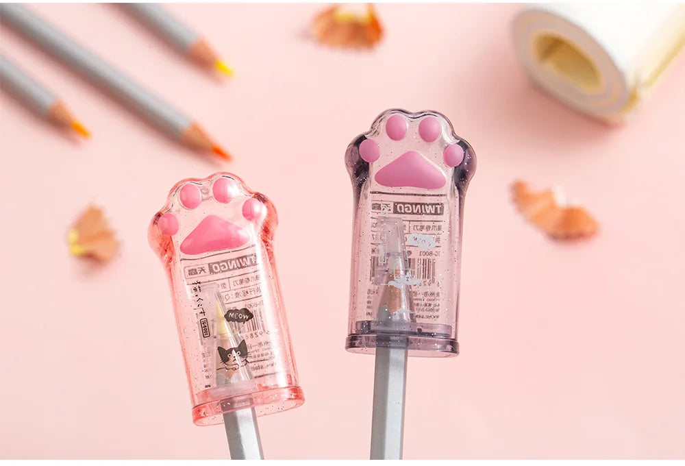 Kawaii Cat Paw Shaped Pencil Sharpener Stationery Kids Gift  Cute School Supplies  Korean Stationery