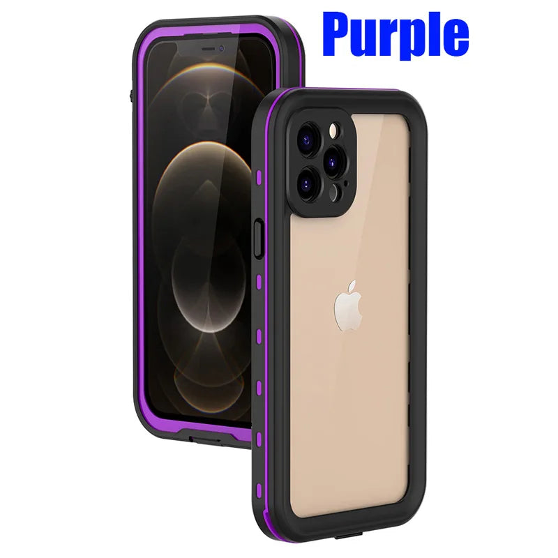 IP68 Waterproof For IPhone 16 15 14 13 12 11 Pro Max XS XR 7 8 Case RedPepper Clear Cover Diving Underwater Swim Outdoor Sports