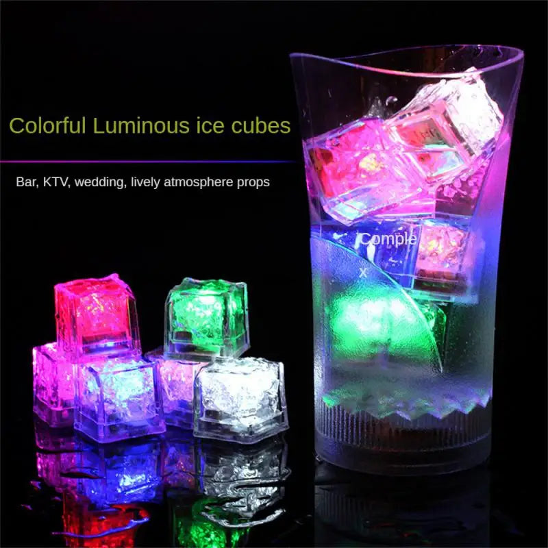 1PCS Colorful Ice Cubes Night Light Touch Sensor Liquid Induction Luminous Ice Cubes Universal Flashing LED Lights