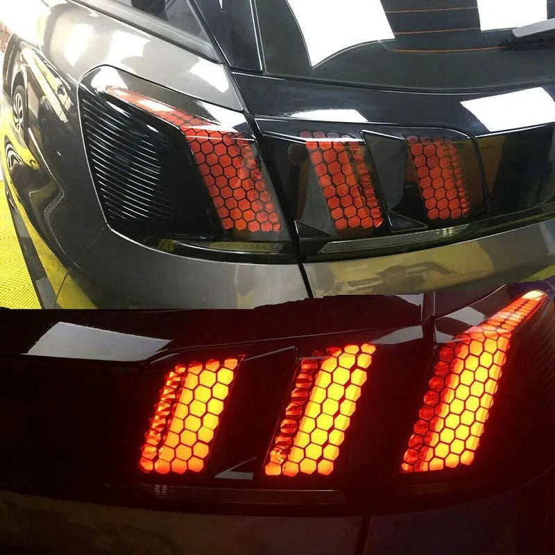 Car DIY Honeycomb Sticker Auto Rear Tail Light Lamp Car StylingTaillight Hollow Fashion Decals Decoration Wrap Film 48*30cm