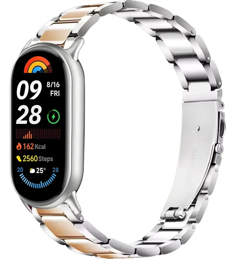 Metal Strap for Xiaomi Mi Band 10 9 8 Smartwatch Stainless Steel Comfortable Band for Miband 10 9 8 Replacement Bracelet Correa