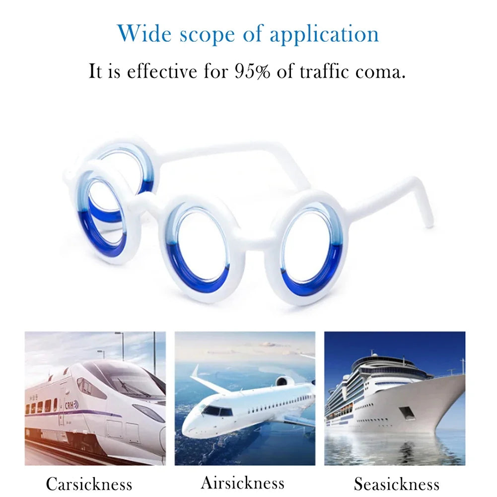 Anti Vertigo Glasses Without Lens Motion Sickness Glasses Detachable Lightweight Supplies for Old Adults Children Outdoor Travel