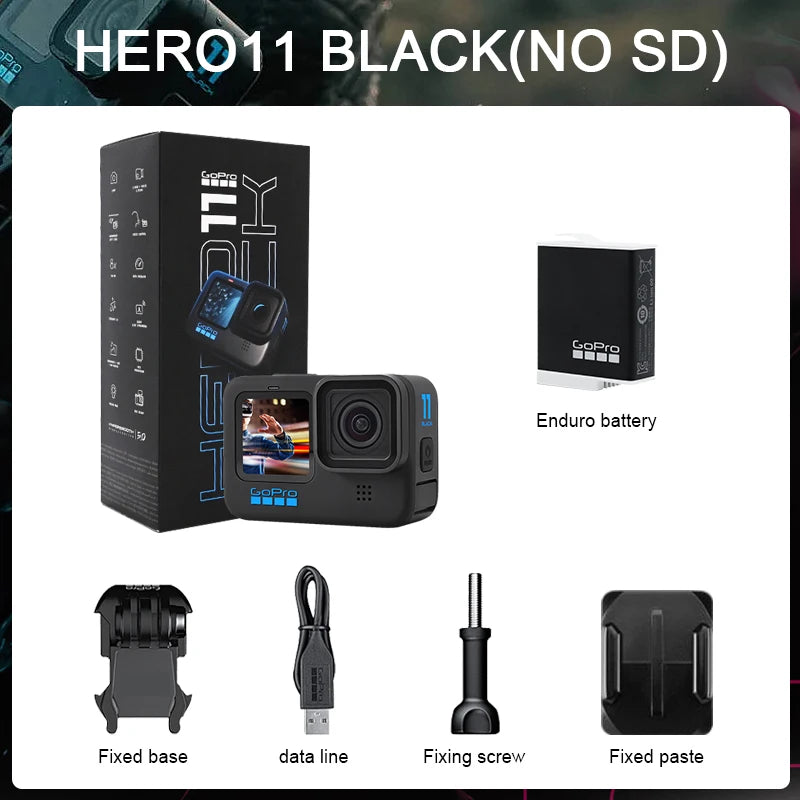 GoPro HERO11 Black Action Camera go pro11 27MP Photos GP2 5.3K60 + 2.7K240 24.7MP HyperSmooth 5.0 Video Sports Camera