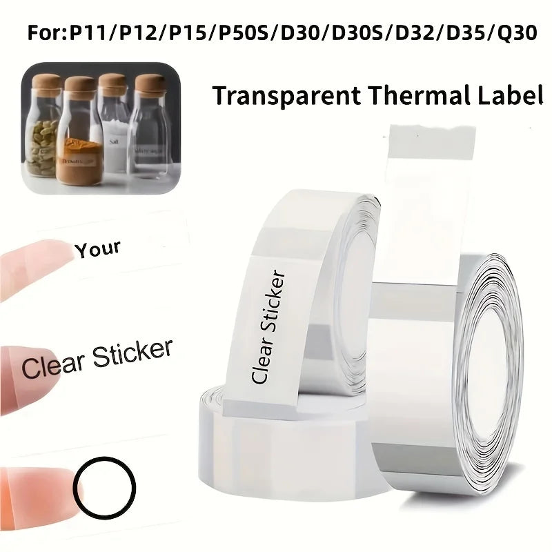 Marklife transparent thermal printing label paper, multifunctional and clear, suitable for home, school, gifts, etc|