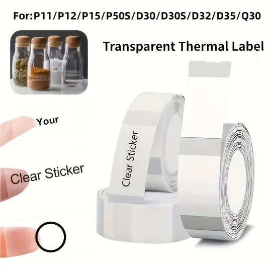 Marklife transparent thermal printing label paper, multifunctional and clear, suitable for home, school, gifts, etc|