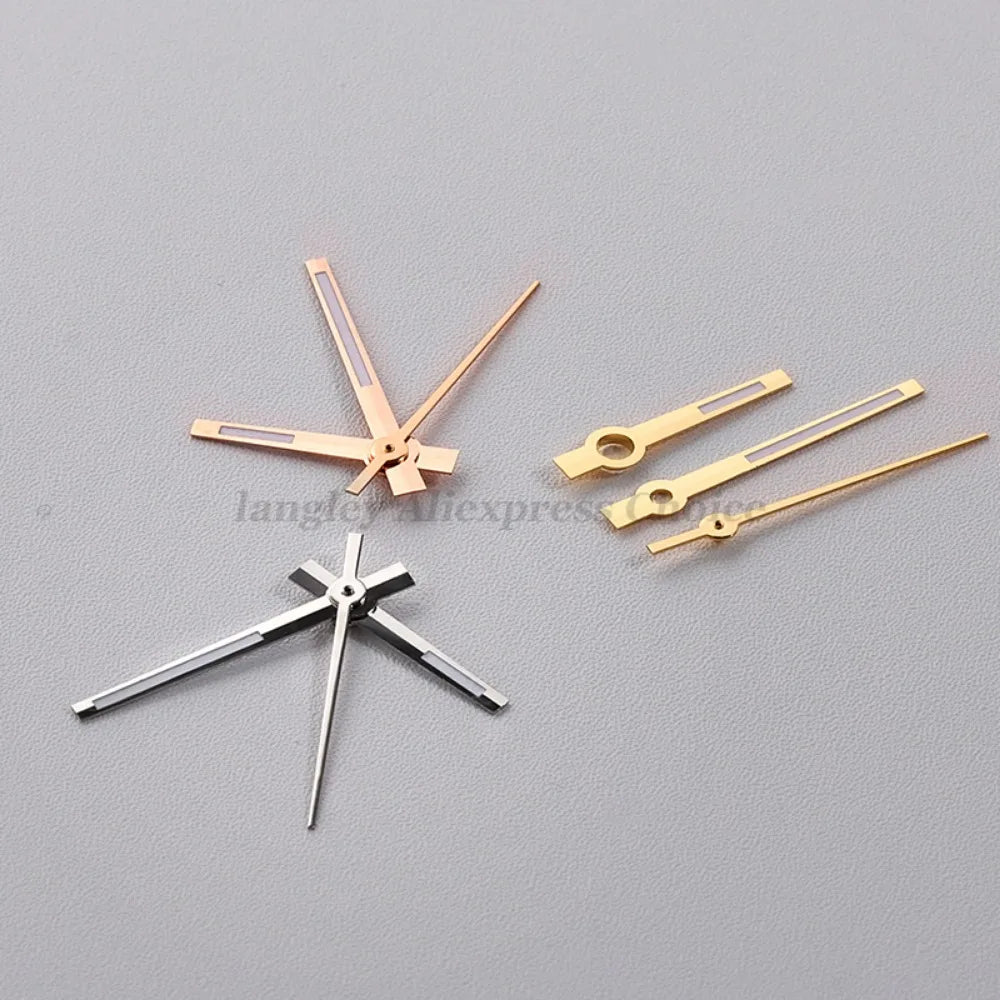 Silver Needles NH35 NH36 Watch Aiguille Hands C3 Super Lume Pointer Baton Style Datejust Hands Polished for Automatic Movement