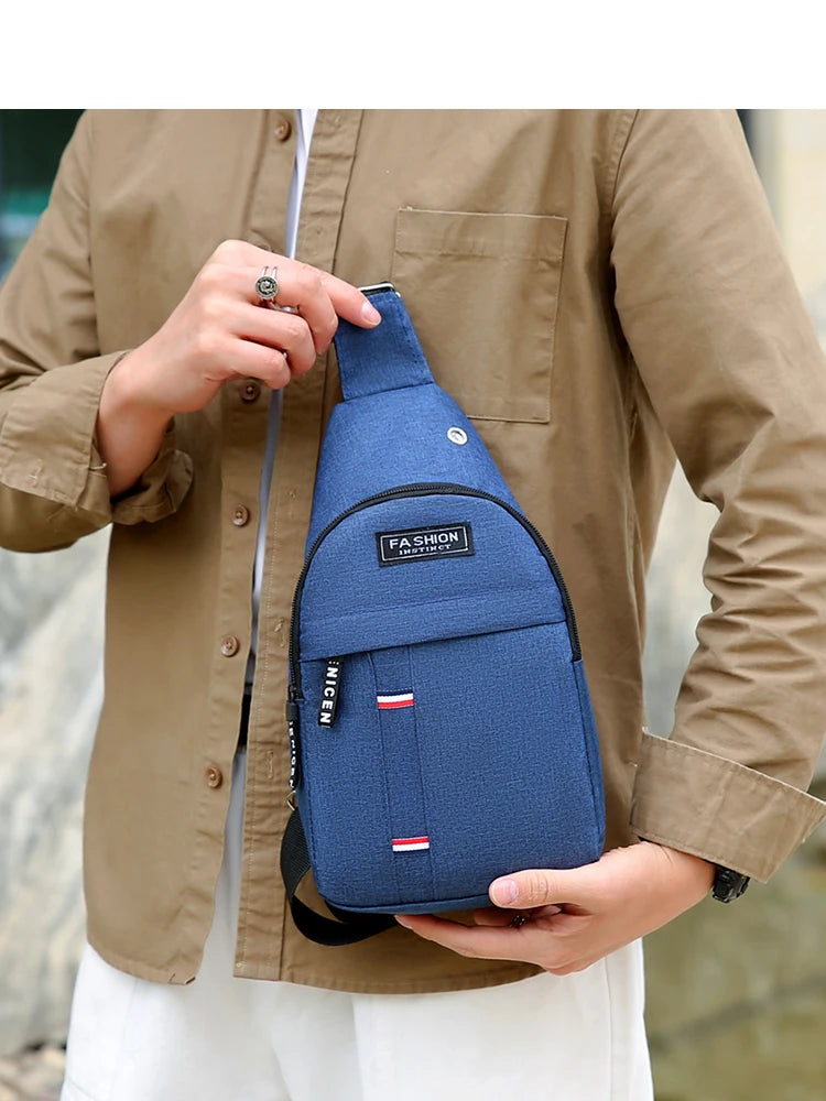 Chest Bag New Men Simple Nylon Fashion Waterproof One Shoulder Crossbody Bag