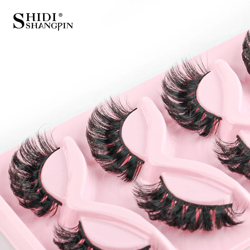 3/5 Pairs Cat Eye False Lashes Natural Short Fluffy Eyelashes Wispy Half False Eyelashes Eye End Extension Faux Mink Makeup