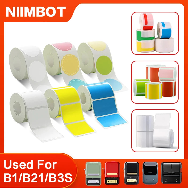 Niimbot B1/B21/B203 Mini Printer Thermal Wire White/ Cable/Color/Round Sticker Self Adhesive Waterproof Sticker