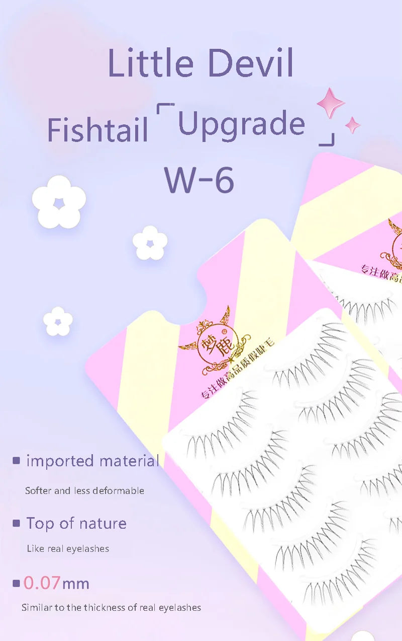 Dream Deer False Eyelashes A Type Eyelashes Upgraded Lash V-shaped 0.14mm Transparent Stem Soft Natural Eye Lashes Mink