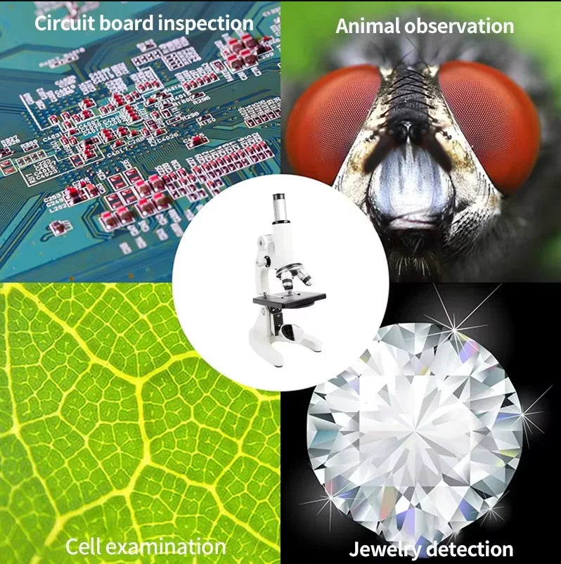 Microscope for Adults Kids 64X-2400X Magnification Compound Microscope with Microscope Slides Fill Light for Children Students