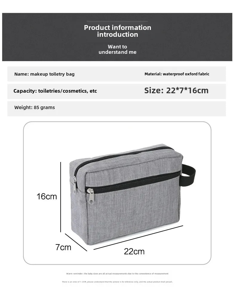 Multifunctional Simple Waterproof Oxford Cloth Cosmetics Bag Thickeneded Double-layer Cosmetic Bag Large Capacity Portable St...