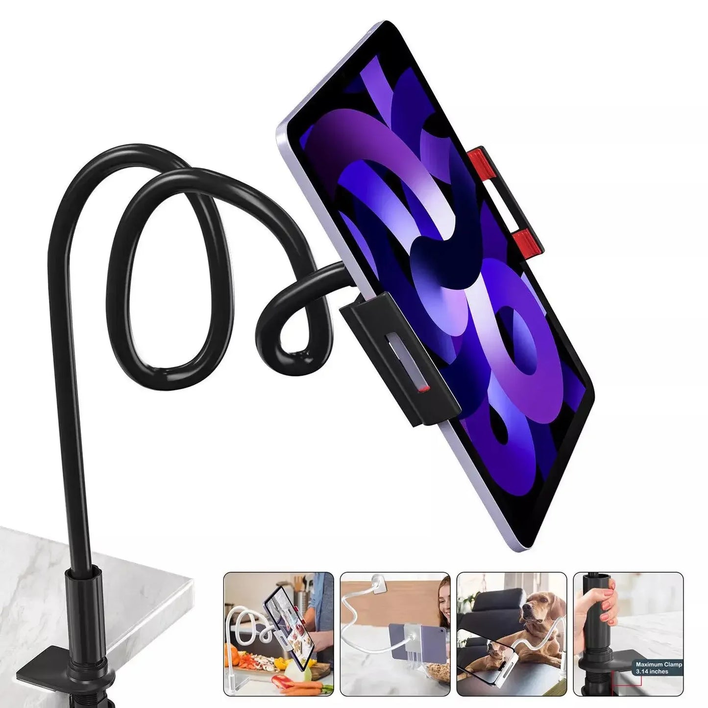 360 Degrees Lazy Bed Gooseneck Cell Phone Tablet Stand Adjustable Flexible Arm Mount Clip IPad Tablet IPhone Samsung Accessories