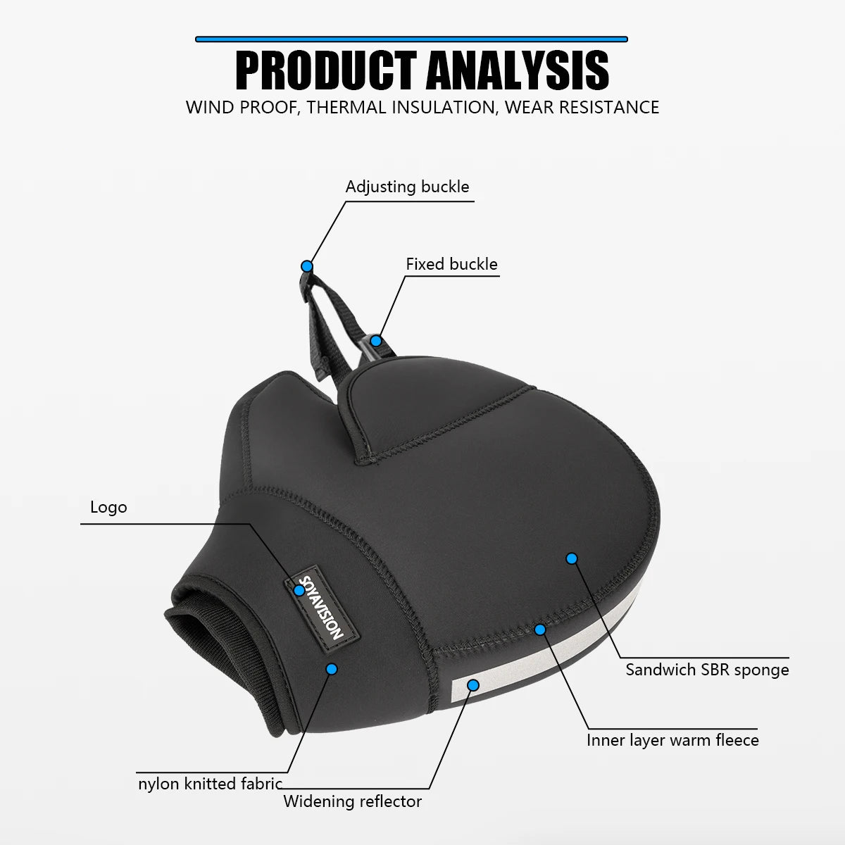 Thick Motorcycle Handlebar Muffs Protective Motorcycle Scooter ATV UTV Winter Warmer Gloves Grip Handle Bar Muff Rainproof Warm