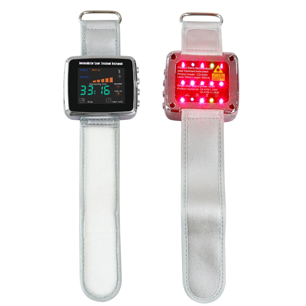15 Laser 650nm Laser Therapy Wrist Watch LLLT for Diabetes Hypertension Cholesterol Treatment Laser Rhinitis Physiotherapy